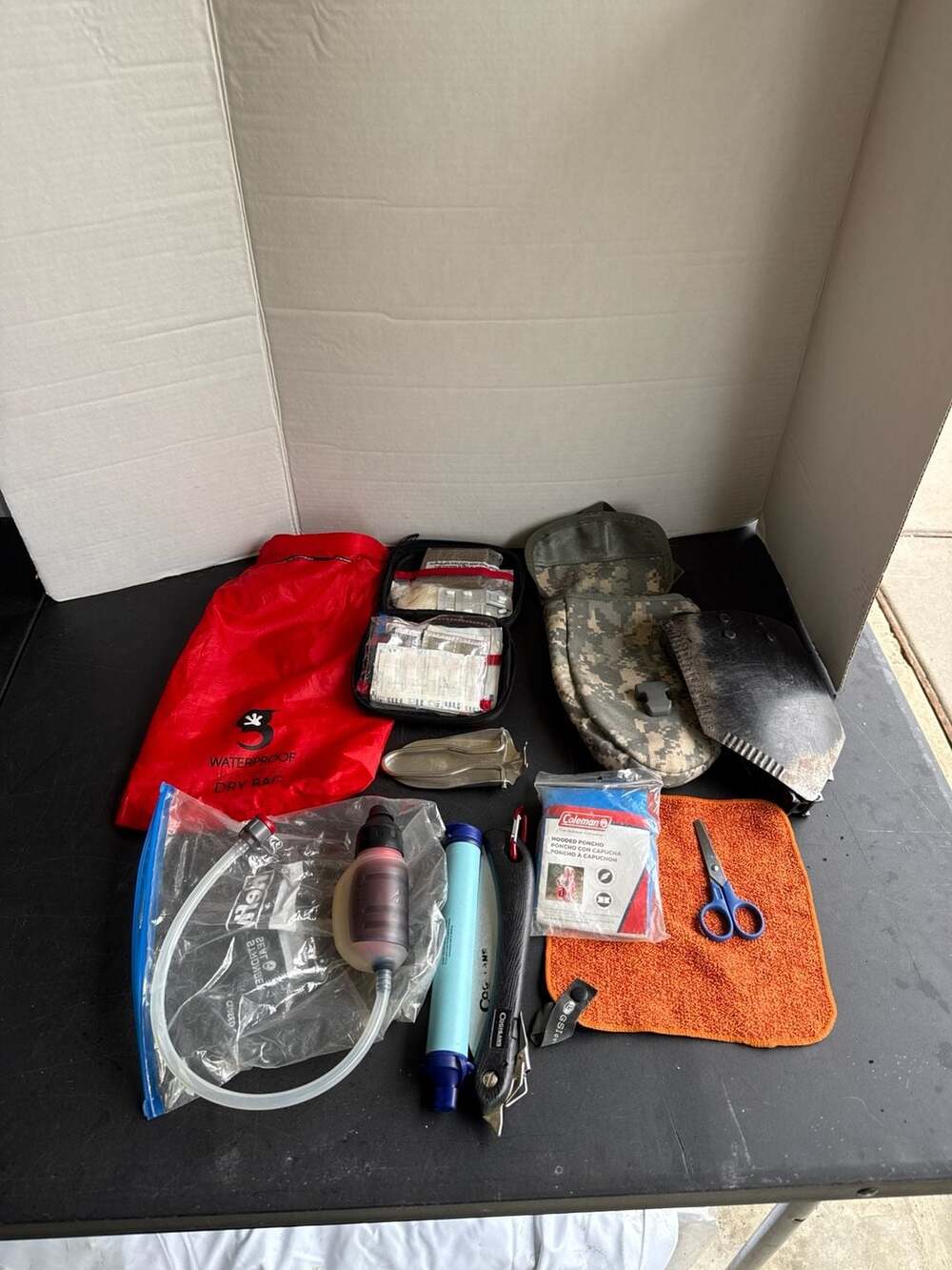 Survival & Camping Gear Bundle - MSR TrailShot, LifeStraw, Coghlan's Saw, Colema
